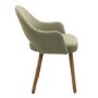 Set of 2 Sage Green Velvet Dining Chairs with Oak Legs - Colbie