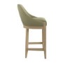 Set of 2 Sage Green Velvet Kitchen Stools with Solid Wood Legs - Madeline