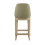 Sage Green Velvet Kitchen Stool with Solid Wood Legs - Madeline