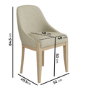 Beige Upholstered Dining Chair with Solid Wood Legs - Madeline