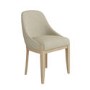 Beige Upholstered Dining Chair with Solid Wood Legs - Madeline