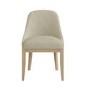 Beige Upholstered Dining Chair with Solid Wood Legs - Madeline