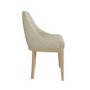 Beige Upholstered Dining Chair with Solid Wood Legs - Madeline