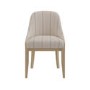Beige and Blue Striped Upholstered Dining Chair with Solid Wood Legs - Madeline