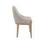 Beige and Blue Striped Upholstered Dining Chair with Solid Wood Legs - Madeline