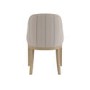 Beige and Blue Striped Upholstered Dining Chair with Solid Wood Legs - Madeline