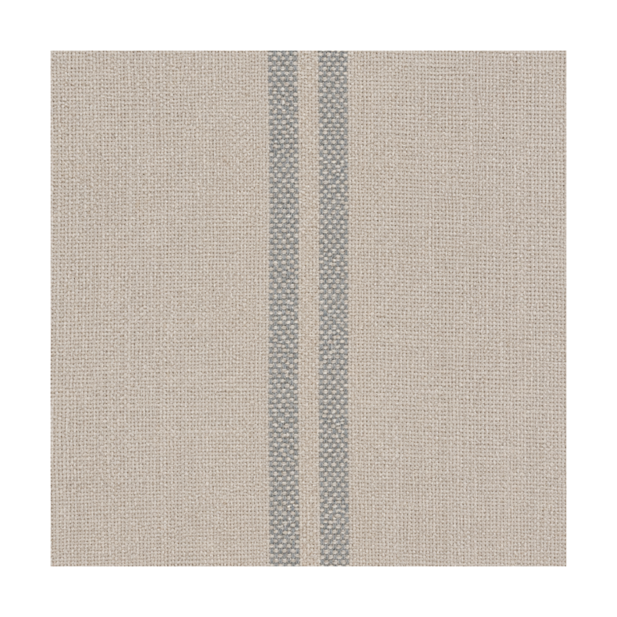 Set of 4 Beige and Blue Striped Upholstered Dining Chairs with Solid Wood Legs - Madeline