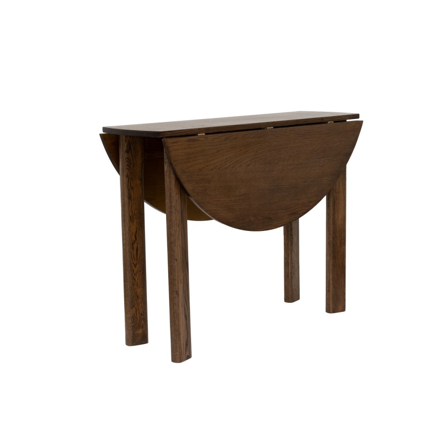 Small Walnut Drop Leaf Extendable Dining Table Set with 2 Upholstered Beige Chairs - Seats 2 - Nell