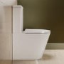 Close Coupled Rimless Closed Back Short Projection Toilet with Black Button and Tornado Flush - Newport