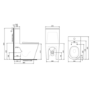 Close Coupled Rimless Closed Back Short Projection Toilet with Black Button and Tornado Flush - Newport