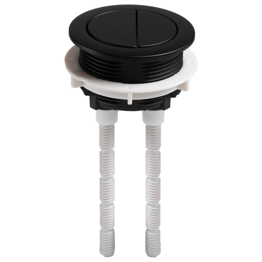 Matt Black Close Coupled Rimless Closed Back Short Projection Toilet with Chrome Button and Tornado Flush - Newport