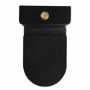 Matt Black Close Coupled Rimless Open Back Short Projection Toilet with Brushed Brass Button and Tornado Flush - Newport