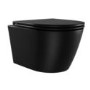 Matt Black Wall Hung Rimless Short Projection Toilet with Soft Close Seat – Newport