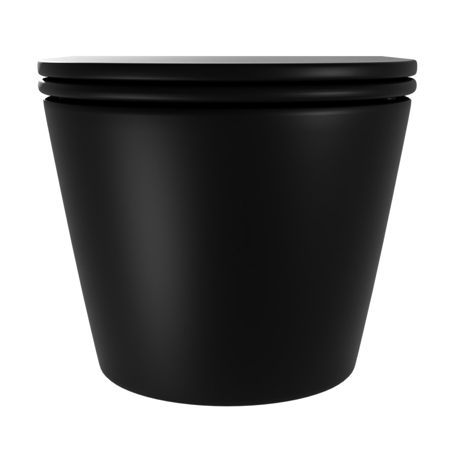 Matt Black Wall Hung Rimless Toilet with Soft Close Seat, Chrome Pneumatic Flush Plate, 1168mm Frame & Cistern – Newport