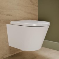 Wall Hung Rimless Short Projection Toilet with Soft Close Seat and Tornado Flush – Newport