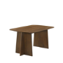 Walnut Dining Table Set with 6 Beige Faux Leather Curved Back Dining Chairs - Seats 6 - Noor