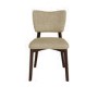 Walnut Dining Table Set with 6 Beige Faux Leather Curved Back Dining Chairs - Seats 6 - Noor