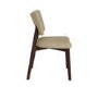 Walnut Dining Table Set with 6 Beige Faux Leather Curved Back Dining Chairs - Seats 6 - Noor