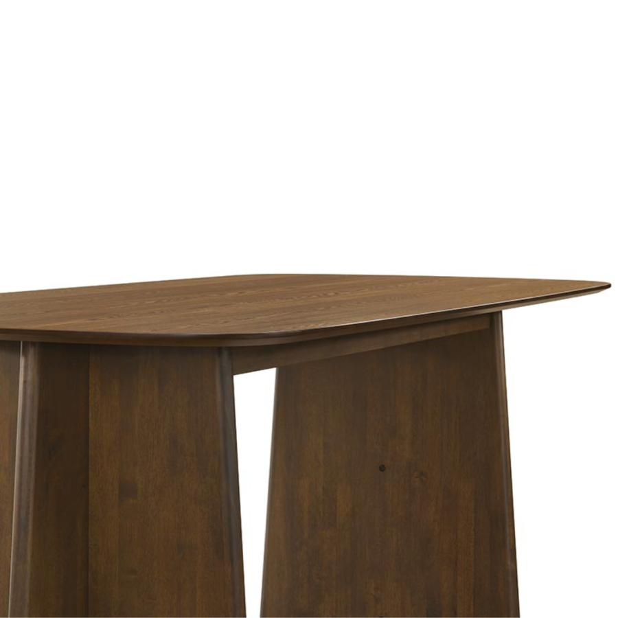 Walnut Dining Table Set with 4 Beige Upholstered Dining Chairs - Seats 4 - Noor