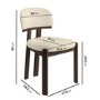 Rectangular Walnut Dining Table Set with 4 Cream Upholstered Chairs - Seats 4 - Noor