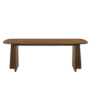 Walnut Dining Table Set with 6 Beige Upholstered Curved Dining Chairs - Seats 6 - Noor