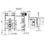 Fluted Wall Hung Rimless Toilet with Soft Close Seat, Brushed Bronze Pneumatic Flush Plate, 820mm Frame & Cistern – Oregon