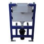 Fluted Wall Hung Rimless Toilet with Soft Close Seat, Brushed Brass Pneumatic Flush Plate, 820mm Frame & Cistern – Oregon