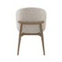 ONLY OPENED - Beige Upholstered Curved Dining Chair With Solid Rustic Oak Exposed Back - Kori