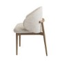 ONLY OPENED - Beige Upholstered Curved Dining Chair With Solid Rustic Oak Exposed Back - Kori