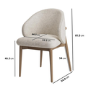 ONLY OPENED - Beige Upholstered Curved Dining Chair With Solid Rustic Oak Exposed Back - Kori