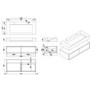 1200mm Black Wall Hung Double Vanity Unit with Basin - Oslo