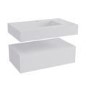 600mm White Wall Hung Vanity Unit with Basin - Oslo