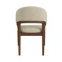 Set of 4 Walnut and Beige Upholstered Curved Dining Chairs - Owen