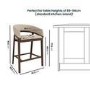 Set of 3 Walnut & Beige Upholstered Curved Kitchen Stools with Backs - Owen