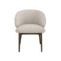 Set of 4 Walnut and Beige Upholstered Curved Dining Chairs with Solid Wood Exposed Back - Kori