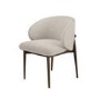 Set of 4 Walnut and Beige Upholstered Curved Dining Chairs with Solid Wood Exposed Back - Kori