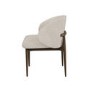 Set of 4 Walnut and Beige Upholstered Curved Dining Chairs with Solid Wood Exposed Back - Kori