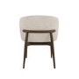 Set of 4 Walnut and Beige Upholstered Curved Dining Chairs with Solid Wood Exposed Back - Kori