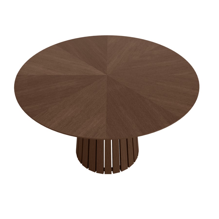 Round Walnut Pedestal Dining Table - Seats 4 - Owen