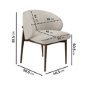 Set of 4 Walnut and Beige Upholstered Curved Dining Chairs with Solid Wood Exposed Back - Kori