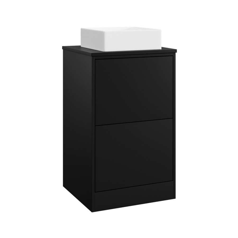 500mm Black Freestanding Countertop Vanity Unit with Basin - Palma