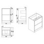 500mm Wood Effect Freestanding Vanity Unit with Basin - Palma