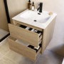 500mm Oak Wood Effect Wall Hung Vanity Unit with Basin - Palma