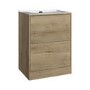 600mm Wood Effect Freestanding Vanity Unit with Basin - Palma