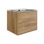 600mm Oak Wood Effect Wall Hung Vanity Unit with Basin - Palma