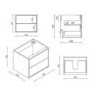 600mm Oak Wood Effect Wall Hung Vanity Unit with Basin - Palma