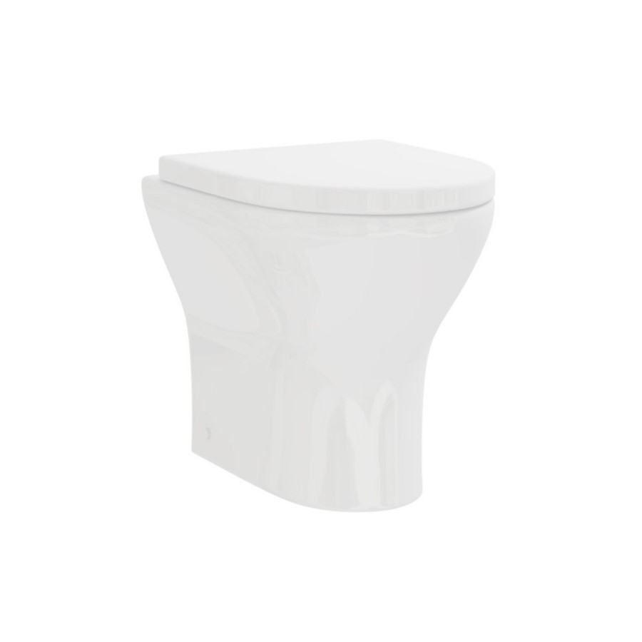 1000mm Walnut Wood Effect Toilet and Sink Unit with Round Toilet and Chrome Push Button - Palma