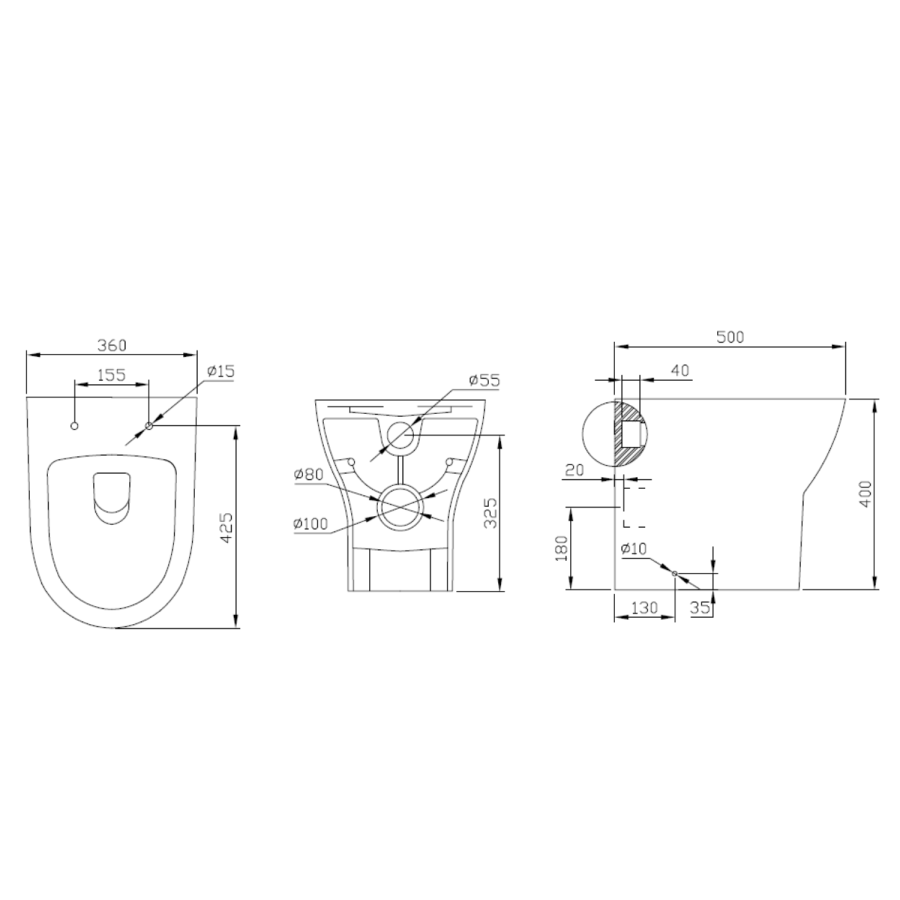 1000mm Walnut Wood Effect Toilet and Sink Unit with Round Toilet and Chrome Push Button - Palma