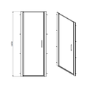 800mm Brushed Brass 8mm Glass Square Hinged Shower Enclosure - Pavo