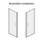 800mm Brushed Brass 8mm Glass Square Hinged Shower Enclosure - Pavo